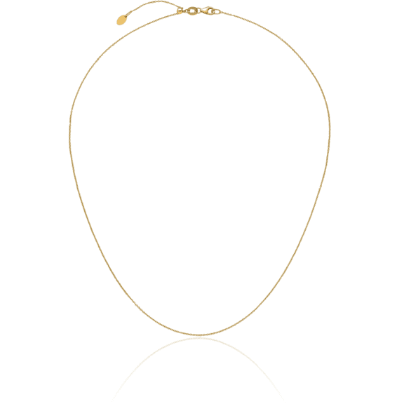 14K Solid Yellow Gold 1.1mm Cable Adjustable Chain Necklace