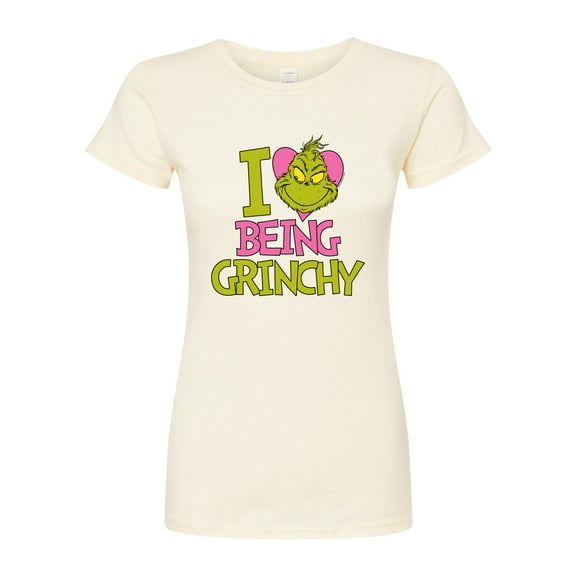The Grinch - I Love Being Grinchy - Juniors Fitted Graphic T-Shirt