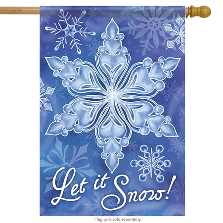Snowflake Splendor Winter House Flag Decorative Double ...