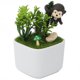 thumbnail image 3 of Planta artificial en maceta para decoración del hogar y la oficina Cactus de cerámica de mono negro, 3 of 8