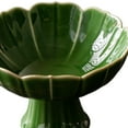 thumbnail image 6 of CUTICATE Ceramic Footed Bowl Decorative Bowl Multifunctional Lotus Shaped Dessert Cake Serving Bowl for Kitchen Home Room Green, 6 of 6