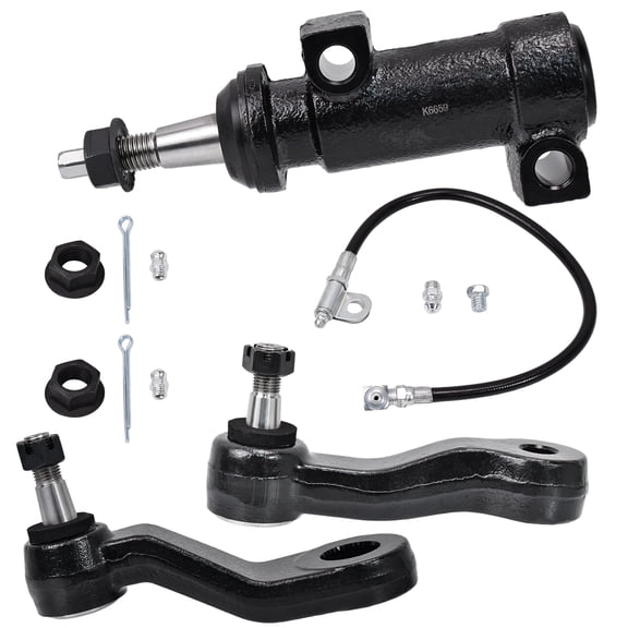 Hex Autoparts Idler Arm, Pitman Arm, Bracket 3 Pc Suspension Kit K6534 K6536 K6723 Compatible with Chevy Avalanche Silverado 1500 2500 GMC Sierra Yukon XL 2500 3 Grooves Pitman Idler Arm