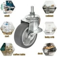 thumbnail image 5 of MySit Caster Wheels, Stem Casters Set of 4, 3 Inch 3/8"-16x1" Threaded Stem Mount Industrial Castors, Heavy Duty Rubber Locking Brake Swivel Wheel Replacement for Carts Dolly Workbench Troll, 5 of 8