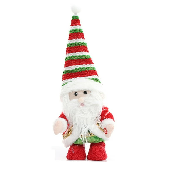Christmas Decoration Cute Music Dancing Santa Claus Plush Toy Holiday Ornament Animated Festive Display For Home Party 19.6X7.8X7.8 Inches