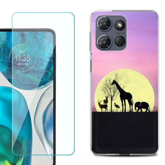Phone Case for Motorola Moto G 5G 2026, with Screen Protector, by OneToughShield - Moonlight Safari