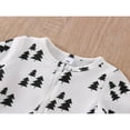 thumbnail image 4 of Bébé Fille Garçon Noël Automne Combinaison Bambins Imprimer Cou Manches Longues Zip-Up Rompers, 4 of 6