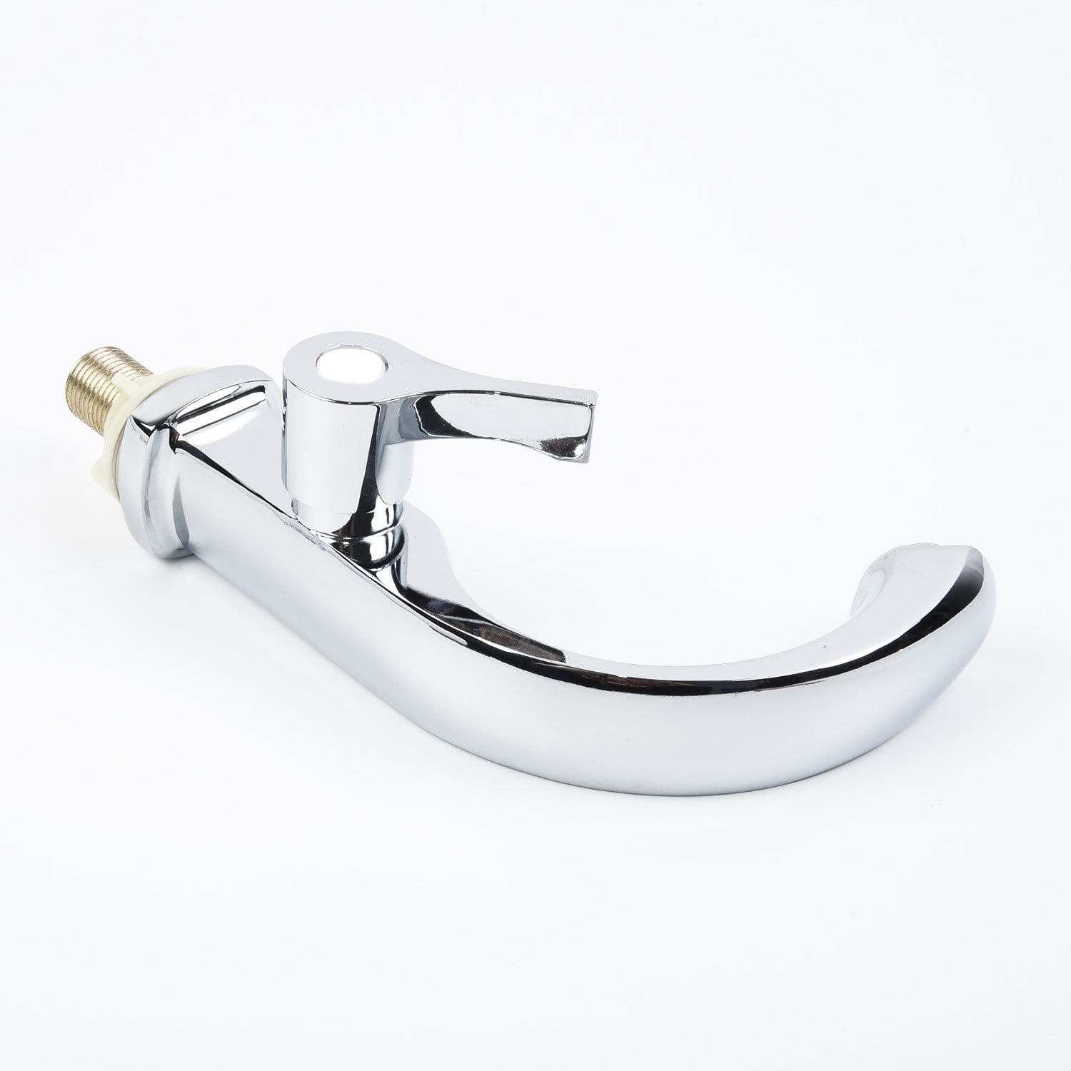 Wuweikeji Chrome Bathroom Basin Faucet, Single Handle Cold Water Tap, Copper Alloy Sink Spout, High-Arc Neck Design, Water-Saving Bubbler, 6.9\" Height, Fits 0.87-1.26\" Hole, Silver