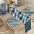 thumbnail image 2 of Ambesonne Striped Table Runner & Placemats, Grey and Blue Diagonal, Placemat 4 pcs + Runner 16"x72", White Grey Navy, 2 of 2
