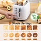 thumbnail image 3 of Aigostar tostador retro de 2 rebanadas de acero inoxidable, tostador de pan extra ancha de 1.6 pulgadas con bagel, función de cancelación, descongelación, 6 ajustes de sombra y bandeja extraíble para, 3 of 5