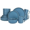 Gap Home Color Matte 16-Pieces Round Light Blue Stoneware Dinnerware Set