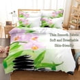 thumbnail image 4 of Full Twin Single 3pcs Size King Set Bedding Lotus Pillowcase With Bed Double Set Cover Duvet Flower Green, 4 of 7