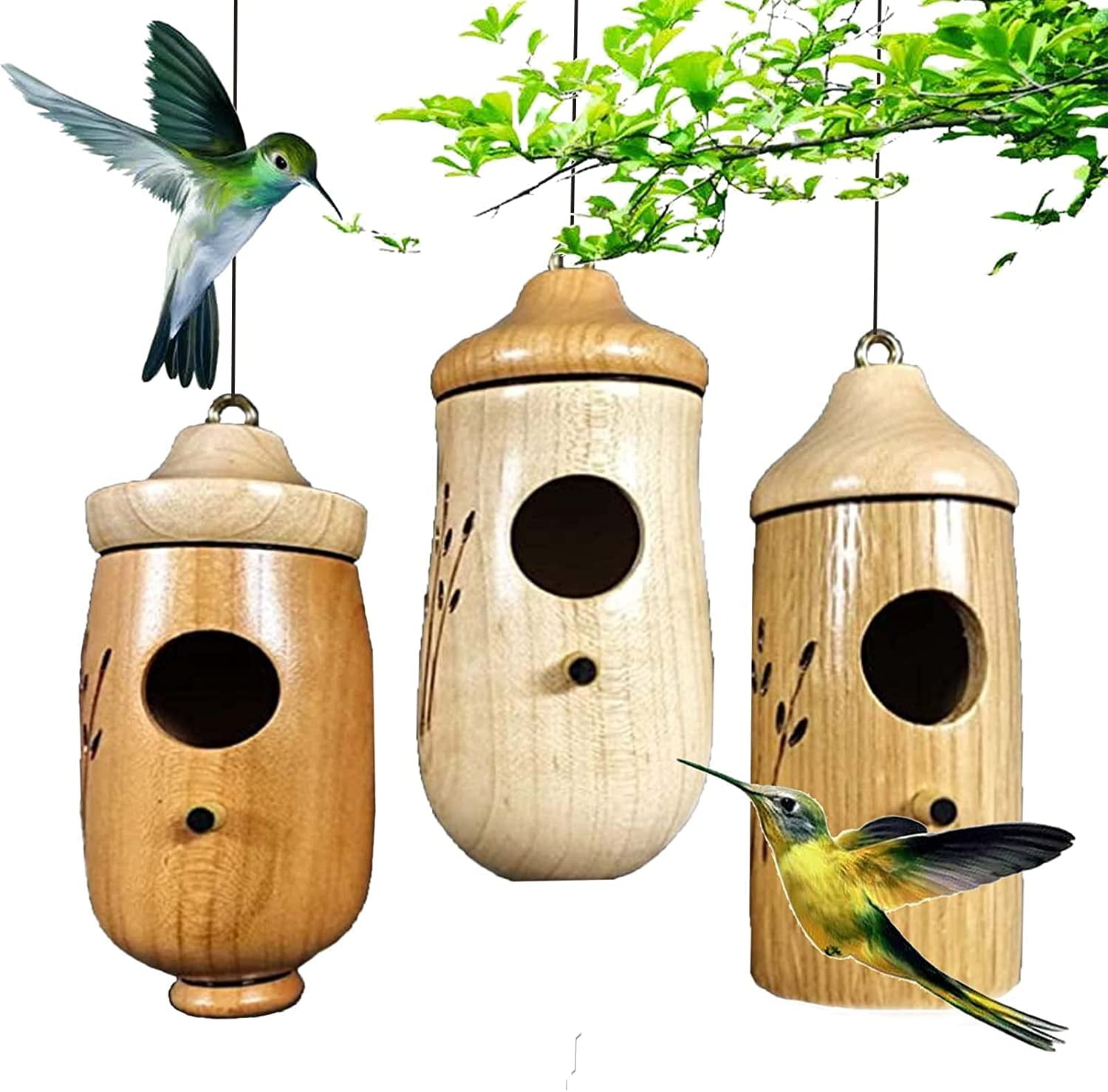 WNJD Hummingbird House - 2022 New Wooden Hummingbird House for Outside ...