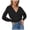 Black, variant on Fesfesfes Women Cardigan Women Loose Solid Color Soli V-Neck Lantern Sleeve Button Knit Cardigan Top Sale Items