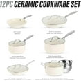 thumbnail image 3 of Gotham Steel 12-Piece Nonstick Ceramic Cookware Set with Stay Cool Handles, Cream, 3 of 7