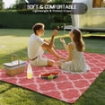 thumbnail image 4 of Red Moroccan Outdoor Rug 4x6 Ft - Reversible Patio Rug Outdoor Camping Rugs, Ethnic Abstract Geometric Quatrefoil Grid Washable Indoor Outdoor Area Rugs, Non-Slip Outdoor Carpet Runner for Deck/Porch, 4 of 8