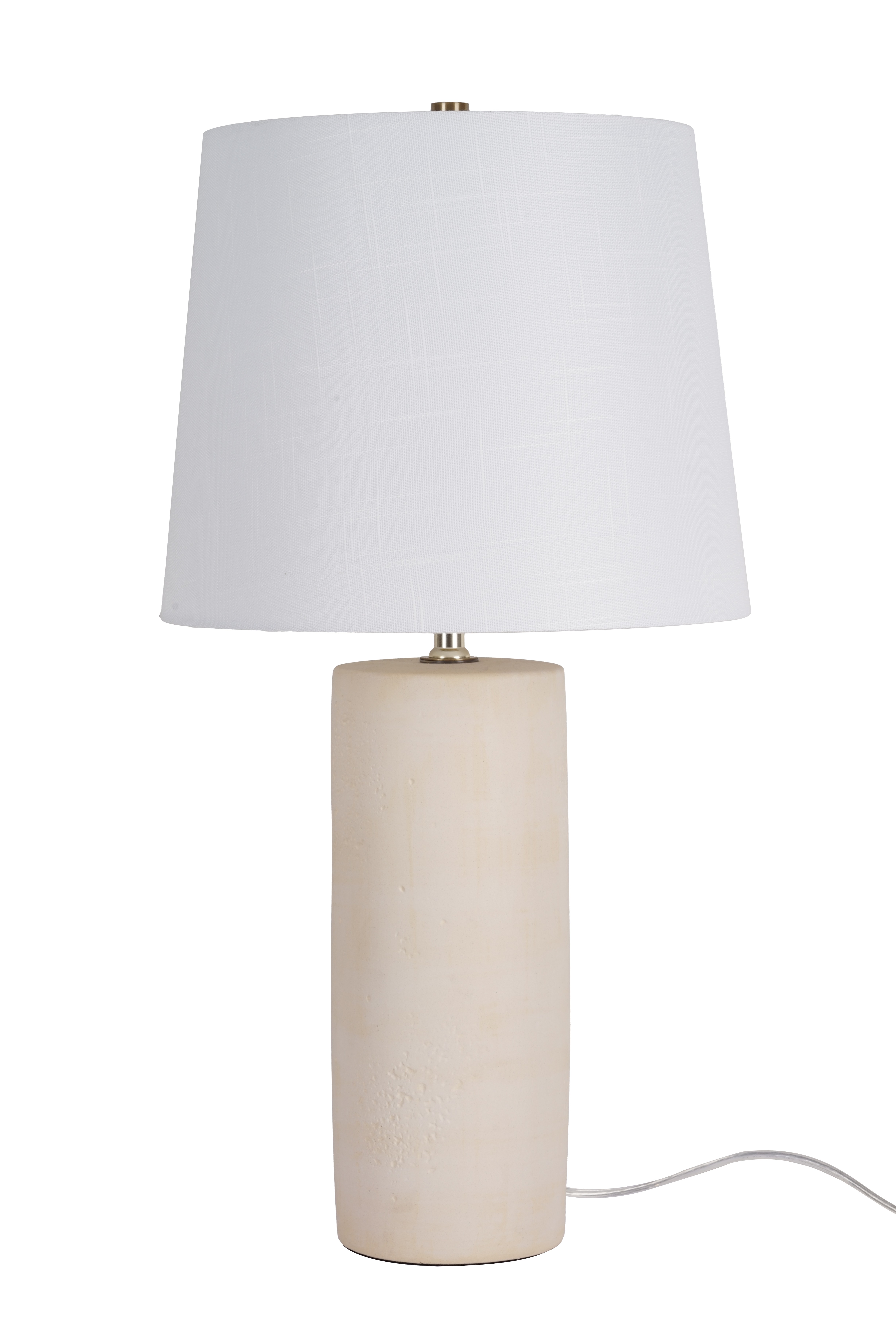 Better Homes & Gardens 23"H Natural Stone Look Ceramic Table Lamp with Tapered White Linen Shade