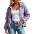 thumbnail image 3 of Jsaierl Women's Lightweight Hooded Windbreaker Jacket Zip Up Elastic Cuffs Casual Outdoor Hiking Travel Rain Coat, 3 of 8
