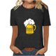 thumbnail image 1 of Tops Cortos para Mujeres, Oktoberfest Casual Impreso Cuello Redondo Manga Corta Camiseta Top Hecho de Poliéster para la Primavera Verano Uso Diario, Camisetas Casuales de Mujer, 1 of 4