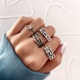 thumbnail image 1 of 5 Pieces Punk Gothic Ring Set for Women Vintage Retro,Style 4, 1 of 6