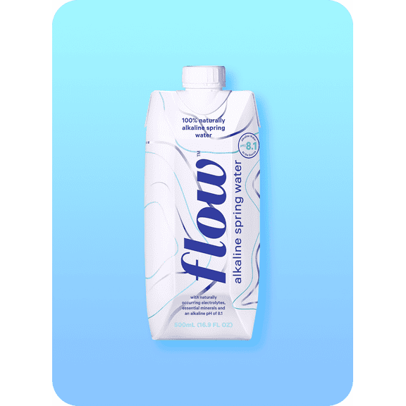 Flow Alkaline Spring Water- 100% Natural Alkaline Spring Water, 16.9 fl oz, 12 Pack Bottles