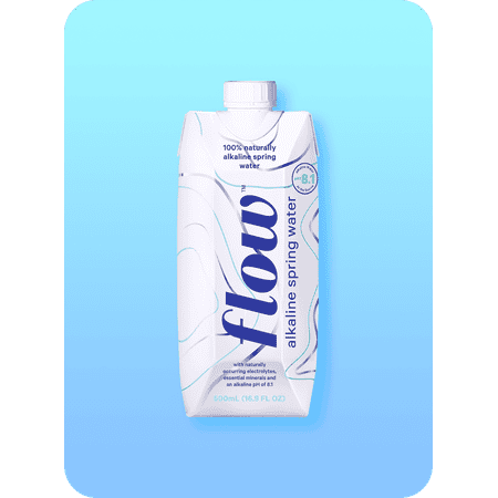 Flow Alkaline Spring Water- 100% Natural Alkaline Spring Water 16.9 fl oz 12 Pack Bottles