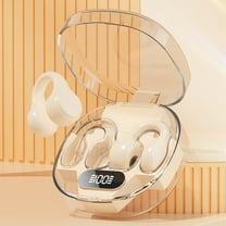 Open Ear Headphones Bluetooth Ear buds 80Hrs Playtime Wireless Earbuds with Earhooks IPX7 Waterproof Touch Control Air Conduction Sport Headsets Bluetooth 5.3 Earphones for Workout Running - Beige