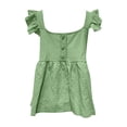 thumbnail image 5 of ZHOUCHANKIDS Womens Tank Tops Casual Summer Square Neck Tops Ruffle Strap Sleeveless Peplum Blouses Trendy Tank Top Green L, 5 of 5