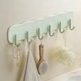 thumbnail image 6 of Wall Hooks Adhesive Hanging Rack with 6 Hooks for Bathroom Kitchen Entryway Storage Decor, 6 of 6