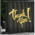 thumbnail image 4 of Ambesonne Thank You Shower Curtain, Thankful Phrase Simple, 69"Wx84"L, Pine Green Yellow, 4 of 5