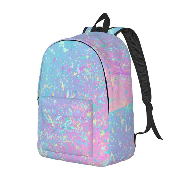 Disketp Fantasy Gradient print Canvas Backpack Lightweight Travel Daypack Student Rucksack Laptop Backpack-Medium