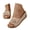 Khaki, variant on Floral Wedge Breathable Slide Sandals Non-slip Soft Sole Comfortable Summer Casual Footwear Brown 36
