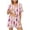 *Pink, variant on Women's Printed Notch Collar Short Sleeve Top and Shorts Pajama Set with Pockets ,Casual Loungewear Sleepwear Orange,Women's Plus XXL