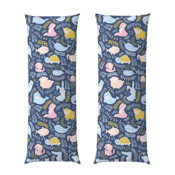 Fotbe Cute Baby Animals Funda para Almohada Corporal con Diseño, Funda de Microfibra Ultrasuave de 20x54 Pulgadas, Ropa de Cama Elegante