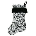 thumbnail image 2 of Northlight 20" Black and Silver Floral with Ruffle Cuff Christmas Stocking, 2 of 2