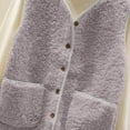 thumbnail image 4 of Patlollav Women's Coat Short Jacket Winter Sleeveless Fleece Button Solid Outerwear, 4 of 6