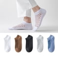 thumbnail image 5 of 5 pairs Soft Summer Breathable Sweat-absorbing Low Tube Men Ankle Socks Mesh Boat Sock Mesh Men Short Socks WHITE, 5 of 8