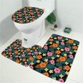 thumbnail image 2 of Pioneer Flower Floral Print Pattern Bathroom Rugs Sets 3 Piece, Toilet Cover Set, Absorbent Non Slip Bathroom Mats with U-Shaped Contour Rug, 2 of 5