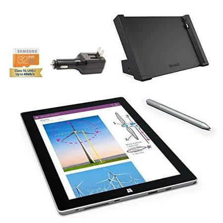 Microsoft Surface 3 Bundle - 5 Items: 128GB Wi-Fi Only Quard-Core 10.8-Inch Tablet, Original Pen, Surface Dock, Samsung 32GB SDHC Card and 2-in-1 Travel Charger
