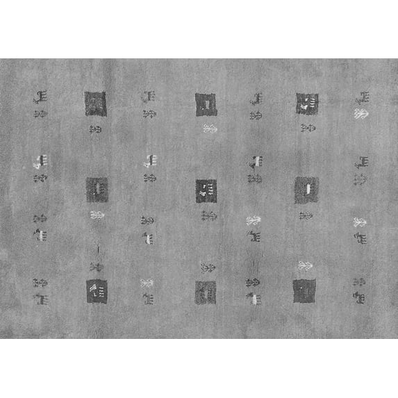 Ahgly Company Indoor Rectangle Abstract Gray Contemporary Area Rugs, 5' x 7'