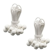 (50 Pcs) 6" White Ball Bungee Cords for Tarp Tie Down - Heavy Duty Canopy Bungee Loop Cords w/Balls for Camping, Shelter, Cargo, Tent Poles (5 MM Thick)