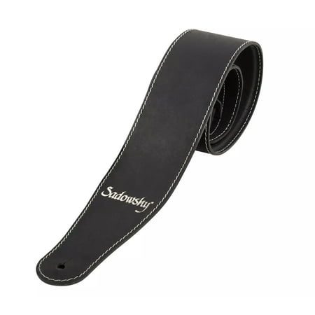 Sadowsky MetroLine Genuine Leather Bass Strap, Black with Silver Embossing