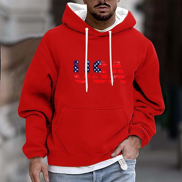 Sudadera con capucha para hombre, informal, a la moda, con estampado, con cordón, de manga larga, de poliéster