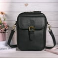 thumbnail image 3 of Leather Small Crossbody Cell Phone Bag Women Men Versatile Shoulder Purse Fashion Bag (Black), 3 of 10