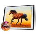thumbnail image 2 of Cuadros Decorativos Conjunto de pintura de diamante redondo completo caballo marrón corriendo 5D cuadro de mosaico de diamantes de imitación Wdftyju embutido en tela, 2 of 9