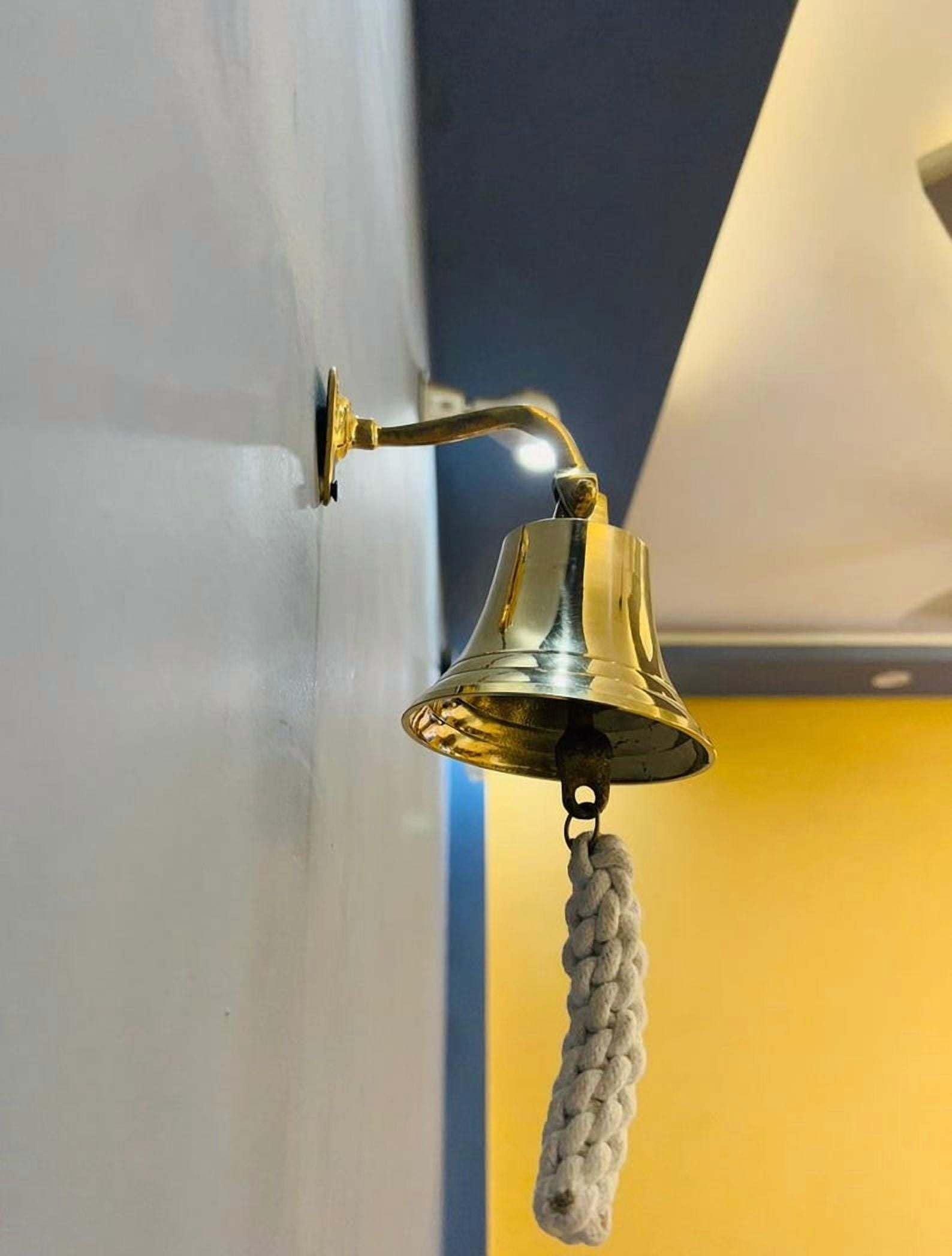 Brass Nautical Bell Wall Hanging Door Bell,Dinner Bell,Ship Bell,Christmas Gift,Nautical Decor, Housewarming,CoastalHome Accent