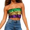 thumbnail image 3 of YTCAMLO Carnival Tube Tops for Women Trendy Sparkly Sequin Camisole Dressy Stretch Crop Tops Party Metallic Vest Clubwear, Purple, 3 of 8