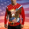 thumbnail image 2 of 4th of July Outfits for Men 250th Anniversary Usa Shirt Long Sleeve Henley Pullover American Flag Tops Button Up Muscle Shirt, 2 of 8
