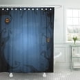 thumbnail image 1 of WOPOP Dark Blue Halloween with Place for Text Trees Clouds Bats Scary Branches in Twilight Pumpkins Shower Curtain 66x72 inch, 1 of 1