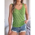 thumbnail image 6 of Womens Summer Crochet Tank Tops Knit Sleeveless Scoop Neck Sweater Vest Boho Hollow Out Cover Ups Green S, 6 of 8