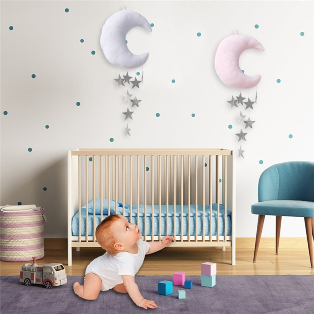Verlike Wall Backdrop Children Room Hanging Moon Stars Stuffed Decor for Baby Bedroom 